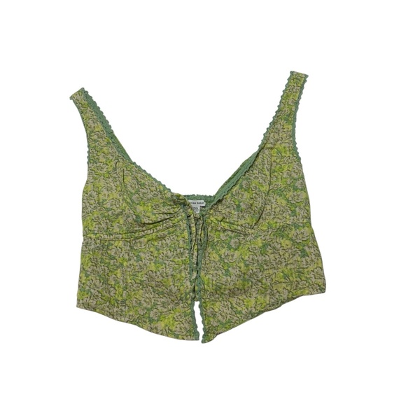 American Eagle Outfitters Tops - American Eagle Outfitters Green Floral Crop Top